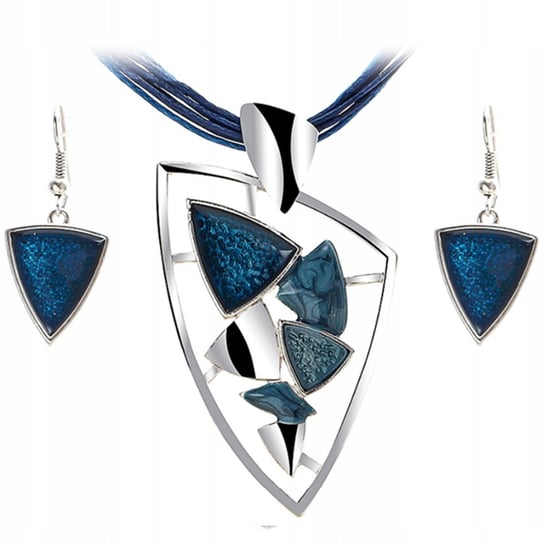 Srebrny Komplet Biżuterii Niebieskie Kamienie Lovrin