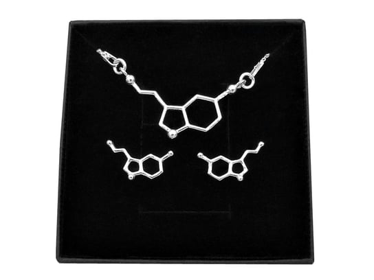 Srebrny komplet serotonina hormon + pudełko Tanat