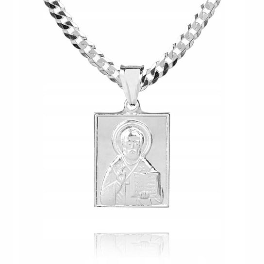 Srebrny łańcuszek + medalik prawosławny 55cm P2M50 GLOBAL SILVER
