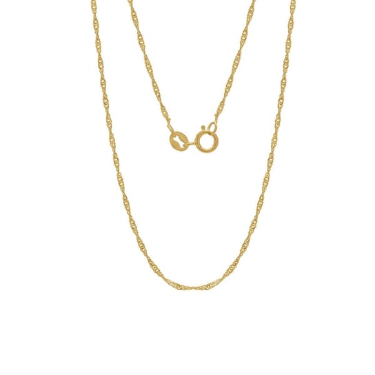 Srebrny łańcuszek skręcany singapur, srebro 925 : Długość (cm) - 45, Srebro - kolor pokrycia - Pokrycie żółtym 18K złotem,45 GIORRE