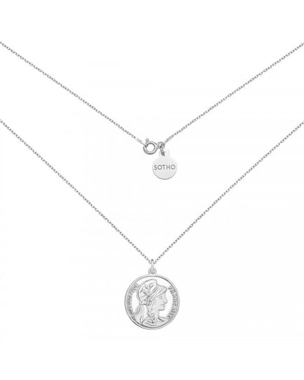 Srebrny medalion z dużą monetą sotho