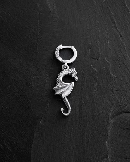 Srebrny mono - kolczyk DRAGON Reytel Jewelry