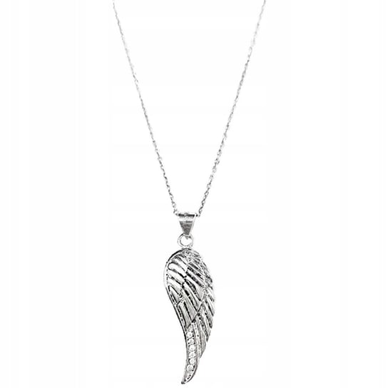 Srebrny naszyjnik 925 eleganckie skrzydło z białymi cyrkoniami prezent Lovrin