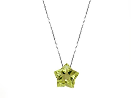 Srebrny naszyjnik 925 gwiazda kamień zielony kwarc Lovrin