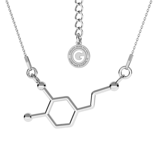 Srebrny naszyjnik dopamina, wzór chemiczny, srebro 925 : Srebro - kolor pokrycia - Pokrycie platyną GIORRE
