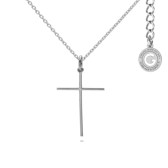 Srebrny naszyjnik krzyżyk, srebro 925 : Srebro - kolor pokrycia - Pokrycie platyną GIORRE