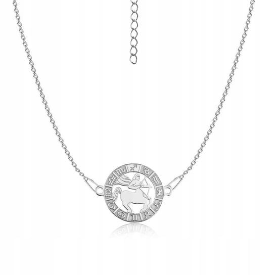Srebrny naszyjnik rodowany znak zodiaku Strzelec srebro 925 Nefryt