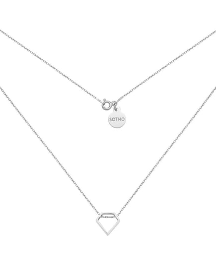 Srebrny naszyjnik z przestrzennym diamentem sotho
