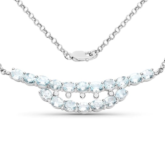 Srebrny naszyjnik z topazami niebieskimi i kryształami górskimi 6.51 ct Biżuteria Prana