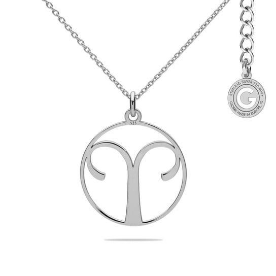 Srebrny naszyjnik znak zodiaku baran, srebro 925 : Srebro - kolor pokrycia - Pokrycie platyną GIORRE