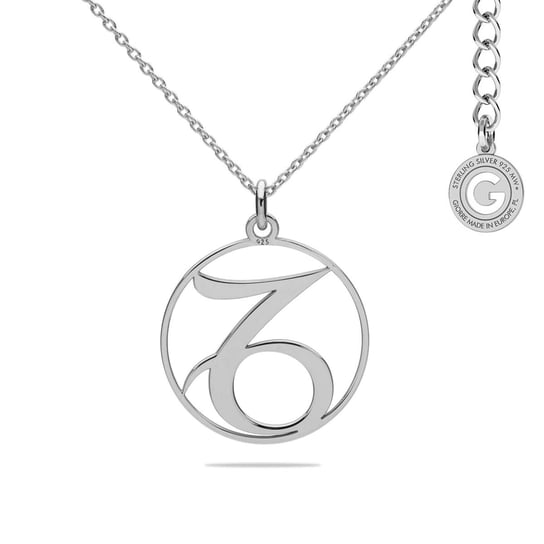 Srebrny naszyjnik znak zodiaku koziorożec, srebro 925 : Srebro - kolor pokrycia - Pokrycie platyną GIORRE