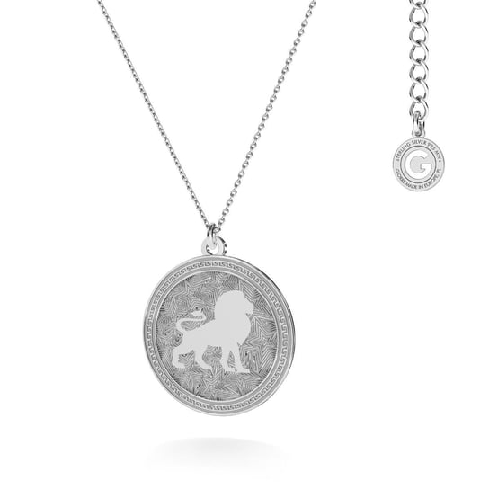 Srebrny naszyjnik znak zodiaku - lew, 925 -, srebro 925 : Srebro - kolor pokrycia - Pokrycie platyną GIORRE