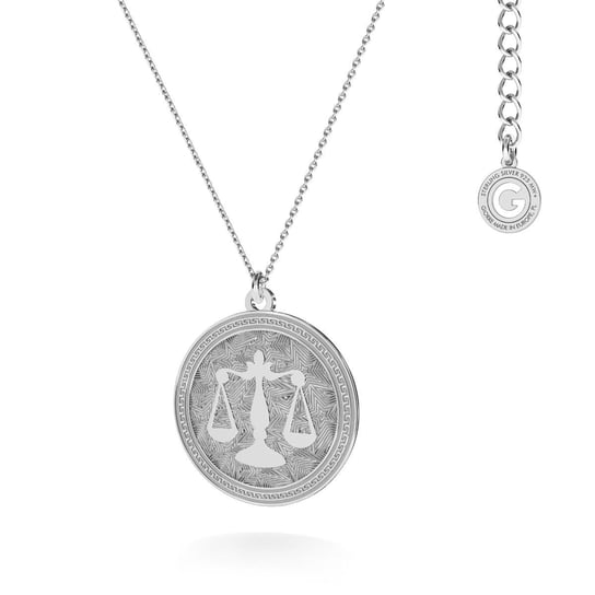 Srebrny naszyjnik znak zodiaku - waga, 925 -, srebro 925 : Srebro - kolor pokrycia - Pokrycie platyną GIORRE