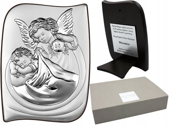 Srebrny Obrazek Z Aniołem Stróżem | Srebrny Obraz Pamiątkowy | 13X18 | Włoski Inna marka