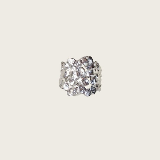 Srebrny pierścień z płatków- Jabłonka KOS jewellery