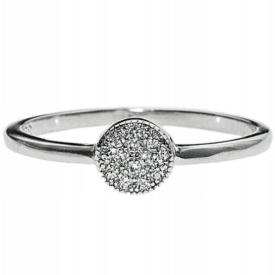 Srebrny pierścionek 925 elegancki drobny pierścionek z cyrkoniowym ringiem Lovrin