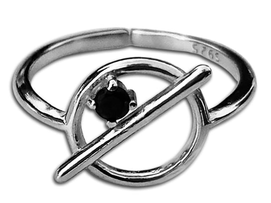 Srebrny pierścionek 925 ring z cyrkonią pałeczka 16r Lovrin