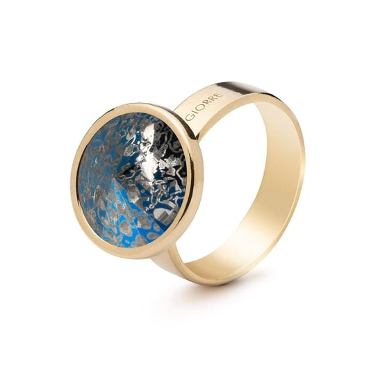 Srebrny pierścionek Gavbari rivoli 12mm, srebro 925 : Kryształy - kolor - Gavbari - Metalic blue patina, ROZMIAR PIERŚCIONKA - 13 |UK:N | Φ16,67 MM, Srebro - kolor pokrycia - Pokrycie żółtym 18K złot GIORRE