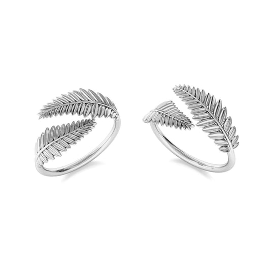 Srebrny pierścionek - liście, srebro 925 : Srebro - kolor pokrycia - Pokrycie platyną GIORRE