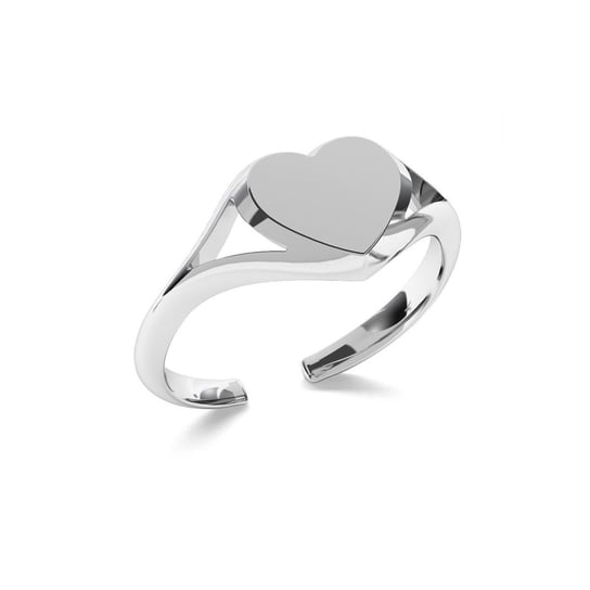 Srebrny pierścionek serce, dowolna litera, srebro 925 : Litera - G, Srebro - kolor pokrycia - Pokrycie platyną GIORRE