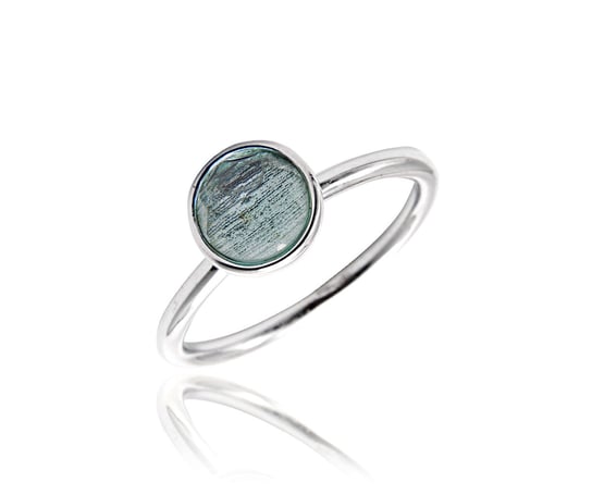Srebrny pierścionek z akwamarynem syntetycznym PERLEI