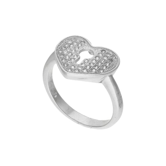 Srebrny pierścionek z cyrkoniami z motywem serca 925 Rosanto