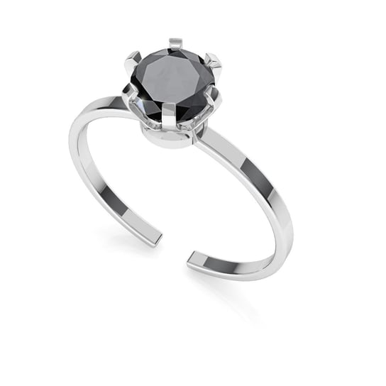 Srebrny pierścionek z diamentem 6mm My RING™, srebro 925 : Srebro - kolor pokrycia - Pokrycie platyną GIORRE