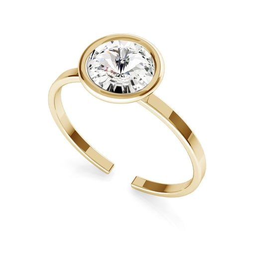 Srebrny pierścionek z kryształem Rivoli My RING™, srebro 925 : Kryształy - kolor - Crystal, Srebro - kolor pokrycia - Pokrycie żółtym 18K złotem GIORRE