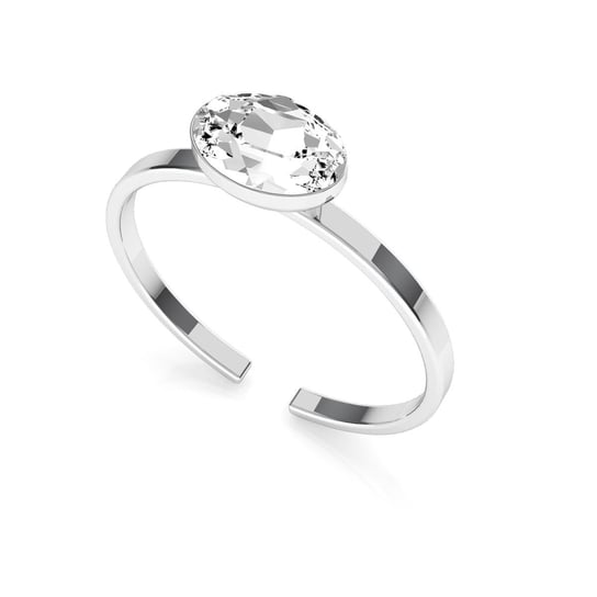 Srebrny pierścionek z owalnym kryształem Rivoli My RING™, srebro 925 : Kryształy - kolor - Crystal, Srebro - kolor pokrycia - Pokrycie platyną GIORRE