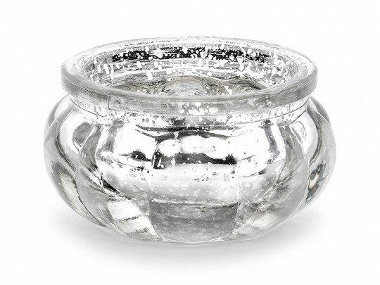 Srebrny świecznik szklany okrągły na tealighty 3cm Inna marka