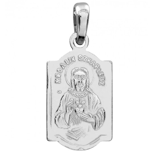 Srebrny Szkaplerz Medalik Dwustronny Z Matką Boską Jezusem Chrystusem Ze Srebra Próby 925 AngelGold