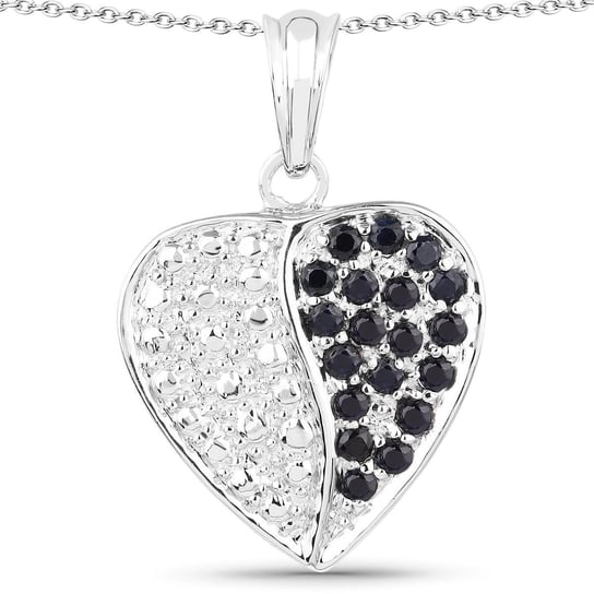 Srebrny wisiorek serce z 19 naturalnymi szafirami niebieskimi 0,95 ct Biżuteria Prana