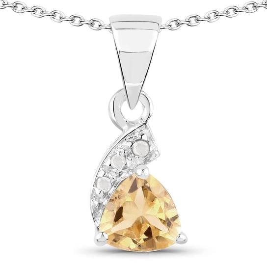 Srebrny wisiorek z naturalnym cytrynem i diamentami 0,48 ct Biżuteria Prana