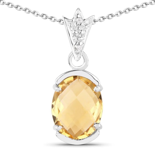 Srebrny wisiorek z naturalnym cytrynem i kryształami górskimi 2,37 ct Biżuteria Prana
