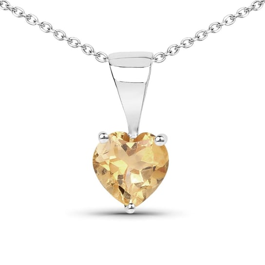 Srebrny wisiorek z naturalnym cytrynem w kształcie serca 0,65 ct Biżuteria Prana
