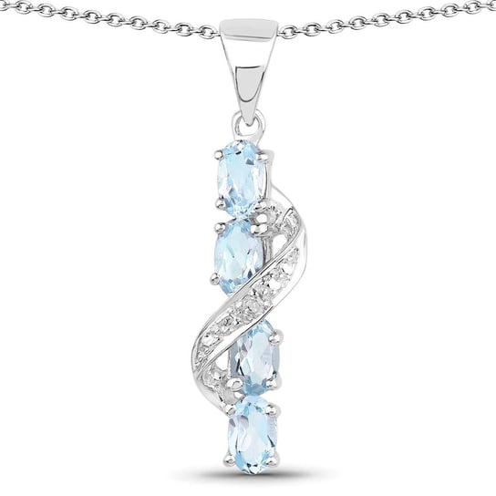 Srebrny wisiorek z naturalnymi topazami niebieskimi, diamentem 1,41 ct Biżuteria Prana