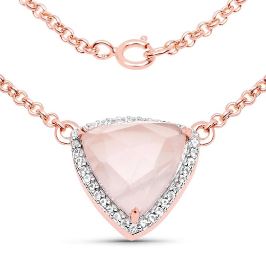 Srebrny wisiorek z różowym kwarcem i kryształami górskimi 4,20 ct Biżuteria Prana