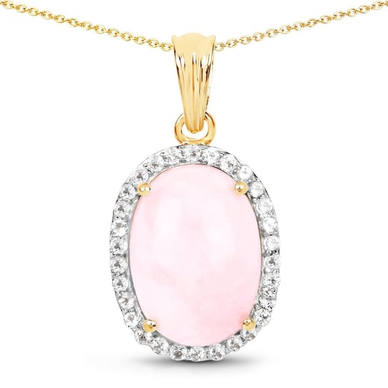 Srebrny wisiorek z różowym opalem i kryształami górskimi 11,75 ct Biżuteria Prana
