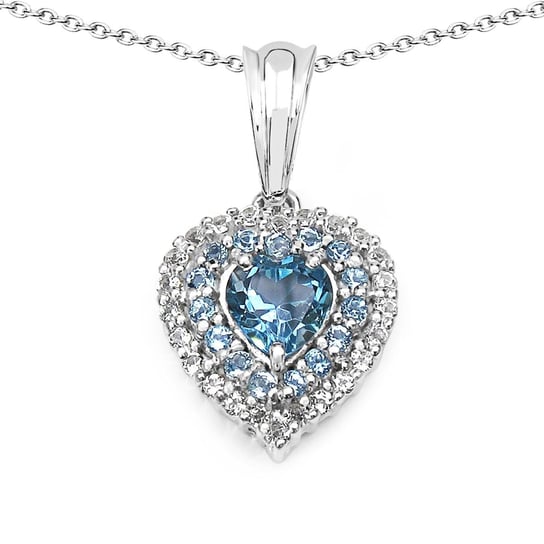 Srebrny wisiorek z topazami niebieskimi i kryształami górskimi 3,37 ct Biżuteria Prana