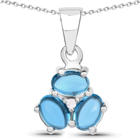 Srebrny wisiorek z topazami niebieskimi London Blue, diamentem 2,12 ct Biżuteria Prana