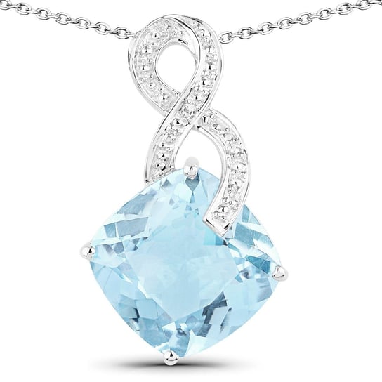 Srebrny wisiorek z topazem niebieskim i kryształami górskimi 11,95 ct Biżuteria Prana