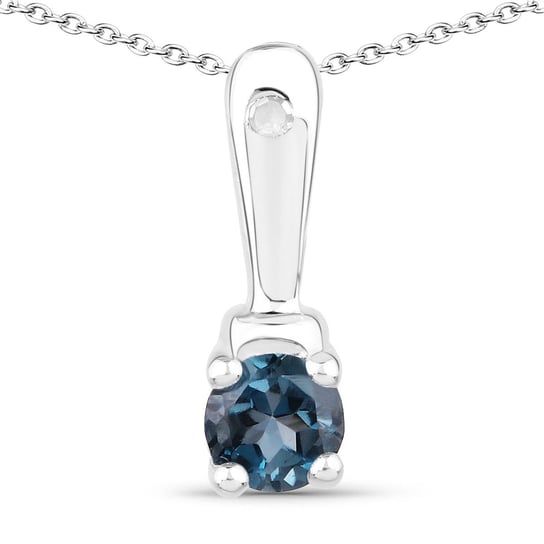 Srebrny wisiorek z topazem niebieskim London Blue i diamentem 0,27 ct Biżuteria Prana