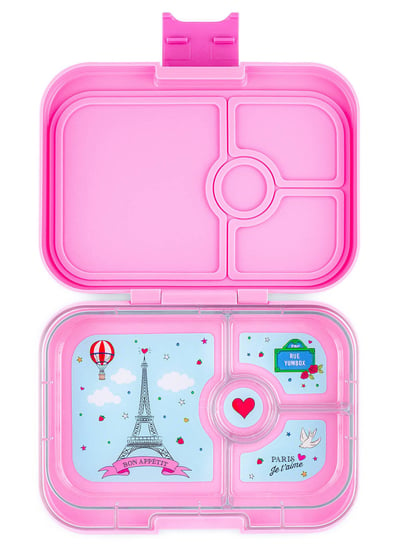 Średni prostokątny lunchbox Yumbox Panino - fifi pink / Paris je t'aime tray yumbox