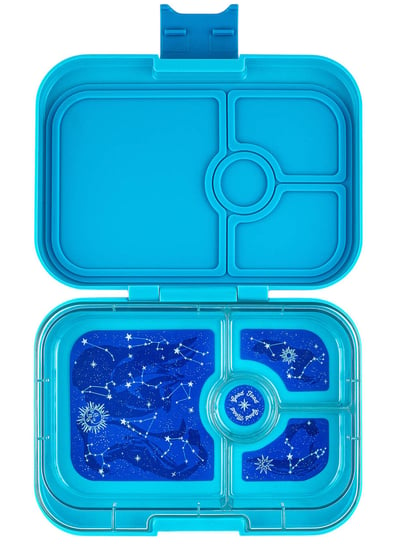 Średni prostokątny lunchbox Yumbox Panino - luna aqua / zodiac tray yumbox