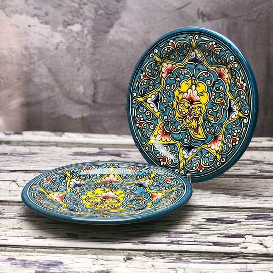 Średni talerz ceramiczny ręcznie zdobiony „Ciepło pustyni” o średnicy 17,5cm Inny producent