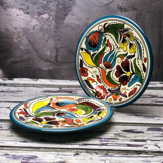 Średni talerz ceramiczny ręcznie zdobiony „Polna łąka 1” o średnicy 17,5cm Inny producent