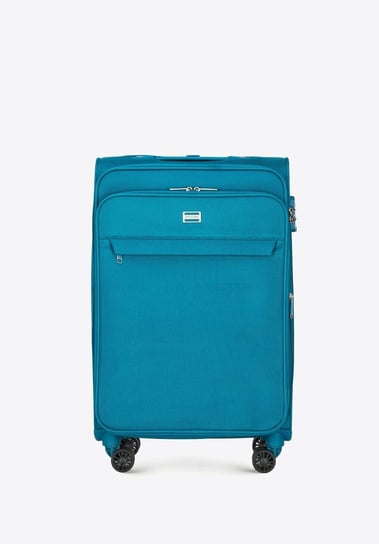 Średnia walizka miękka jednokolorowa turkusowa WITTCHEN