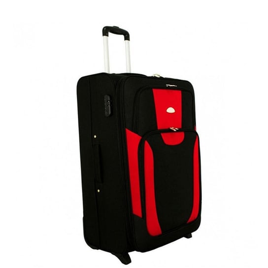 Średnia walizka PELLUCCI RGL 1003 M Czarno Czerwona KEMER
