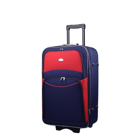 Średnia walizka PELLUCCI RGL 773 M Granatowo Czerwona KEMER