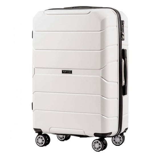 Średnia walizka podróżna Wings M, Polipropylen, White Wings